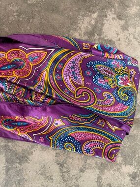 Purple Paisley Silk-Feel Scarf - Elegant Women's Wrap